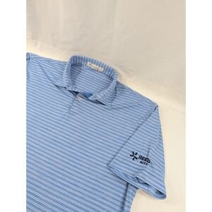 Peter Millar Featherweight Short Sleeve Polo Pattern Blue XL "Reed Bits Logo"
